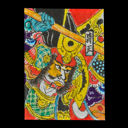 Miniature Dako (kite) depicting samurai