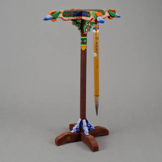 Calligraphy paint brush stand and brush