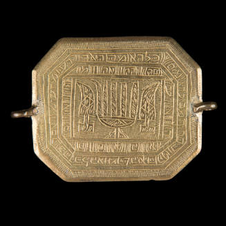 Amulet with inscribed blessings and a khamsa