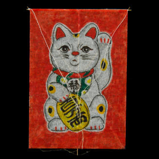 Miniature kaku dako (kite) depicting Maneki-Neko