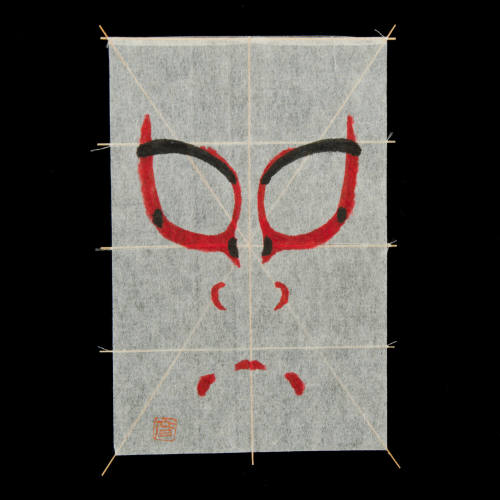 Miniature Kaku Dako (kite) depicting Kabuki Face of Sukeroku