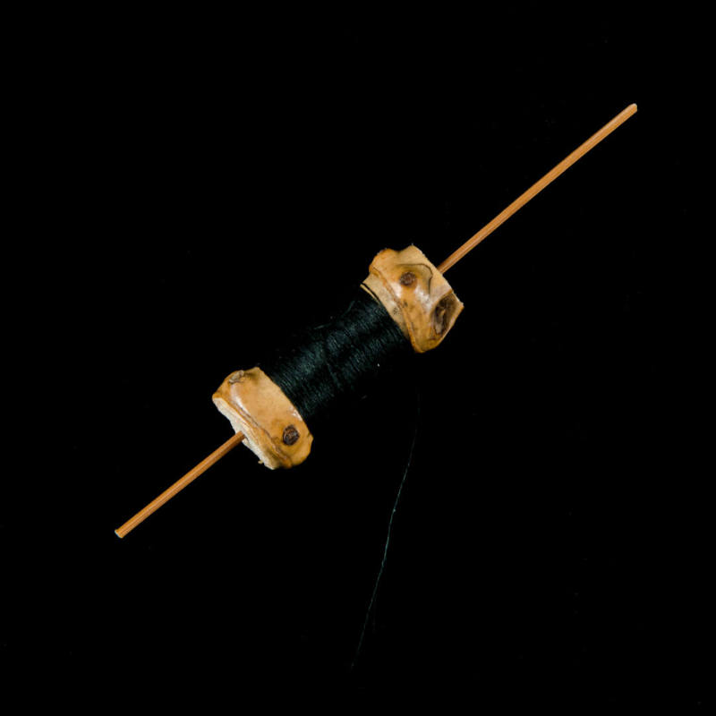 Wooden Miniature Kite Spool with Silk Thread