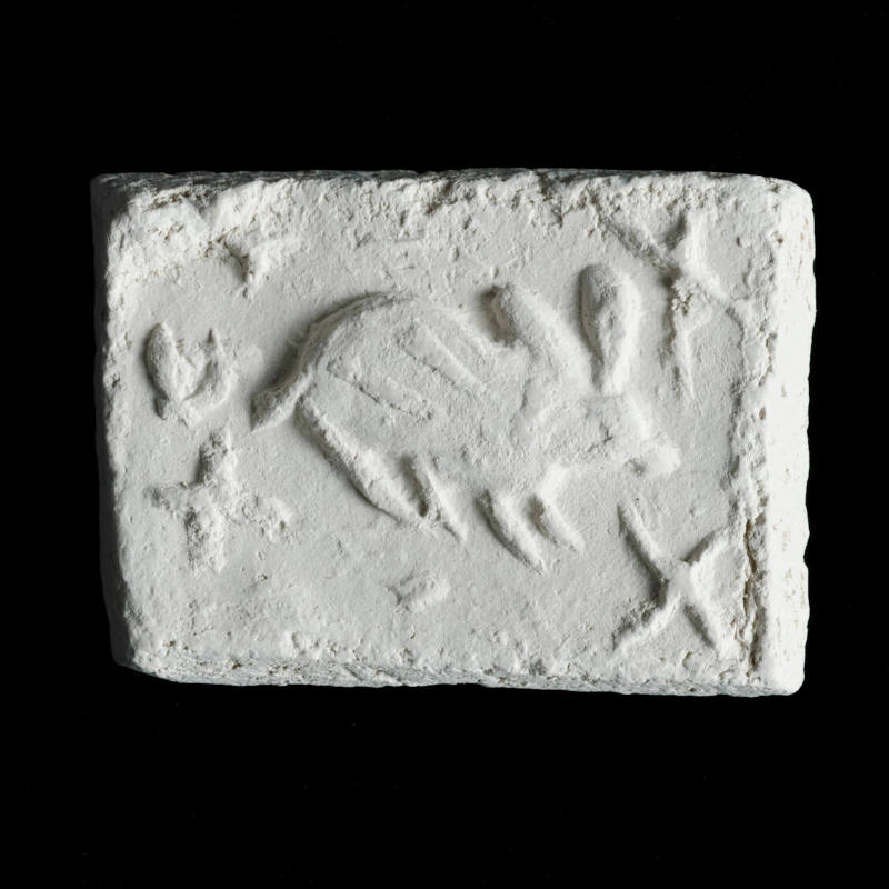 Sacred clay tablet with rabbit