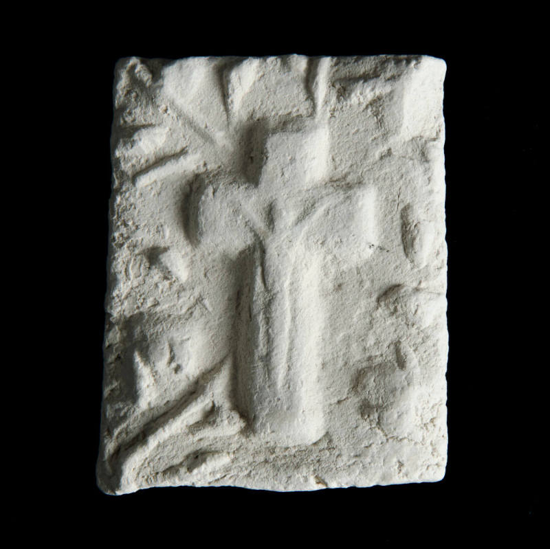 Sacred clay tablet with crucifix