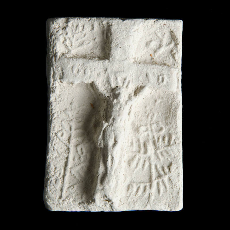 Sacred clay tablet with crucifix