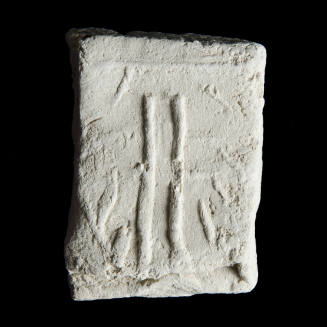 Sacred clay tablet with simple linear cross