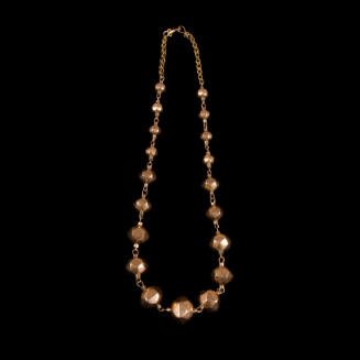 Necklace, gold faceted beads