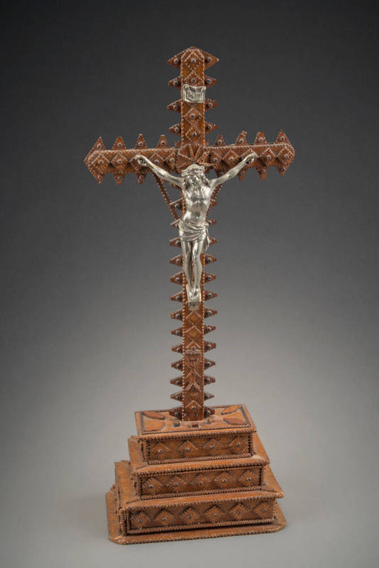 Tramp art crucifix