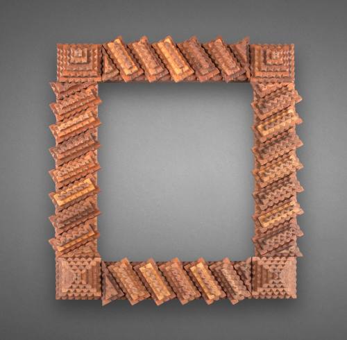 Diagonal layered tramp art frame