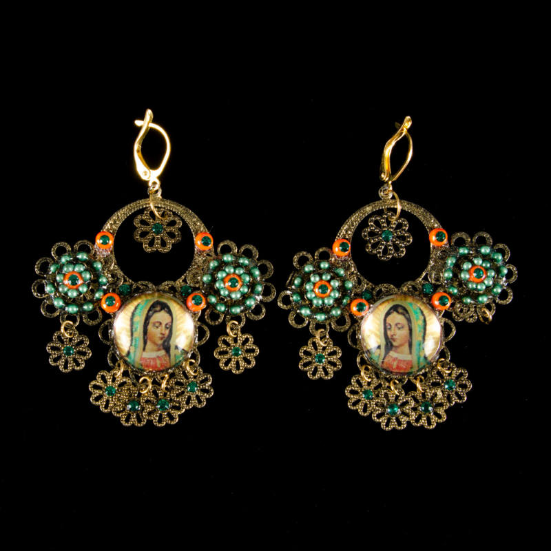 La Virgin de Guadalupe Chandelier Earrings