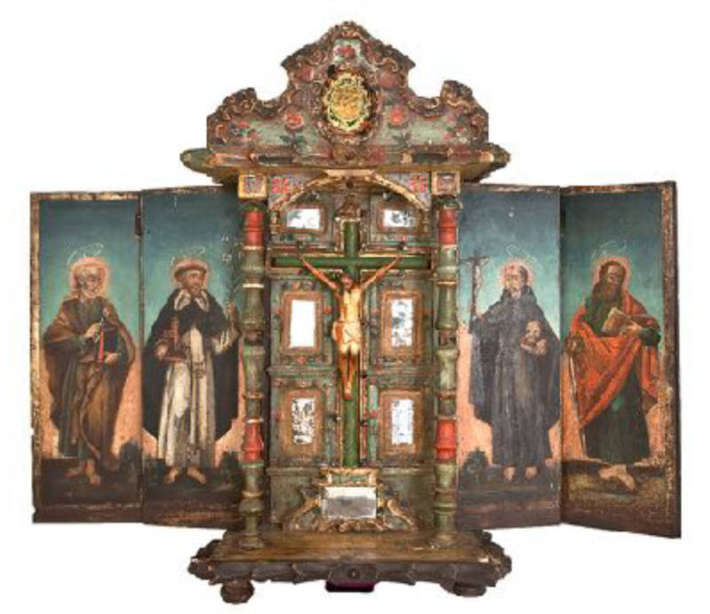 Retablo with crucifixtion