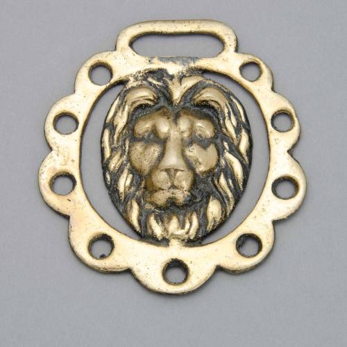 Lion's head horse brass