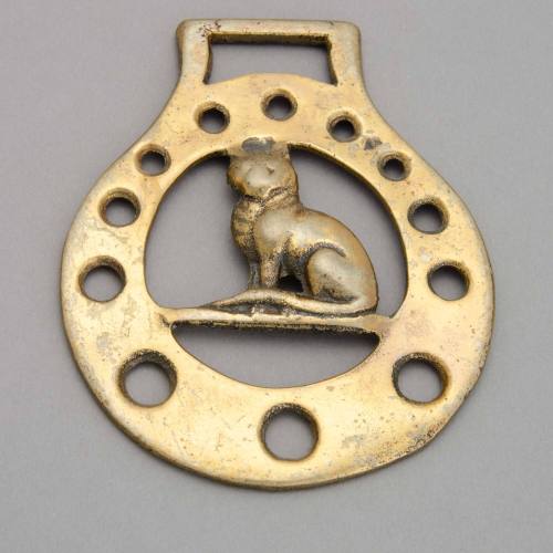 Cat horse brass