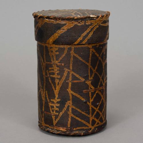 Lidded birchbark container