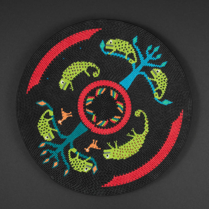 Wire basket, "chameleons"