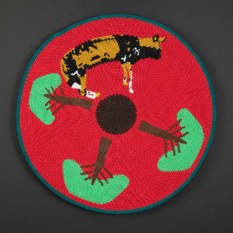 Wire basket, "painted dog"