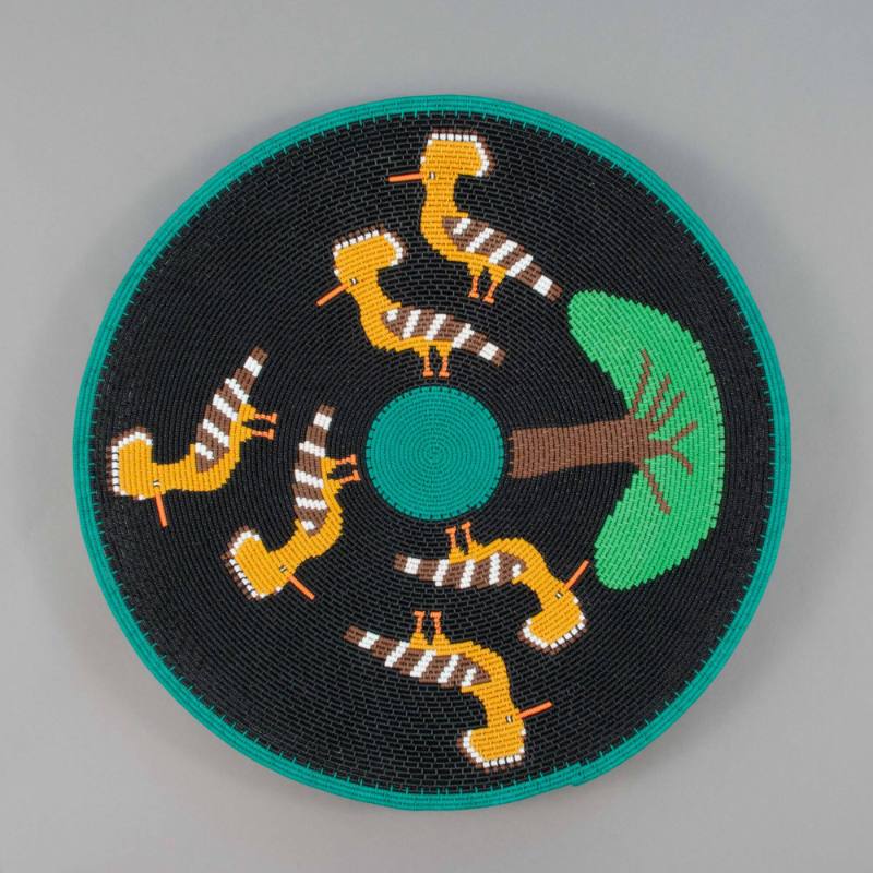 Wire basket, "hoopoe birds"