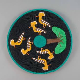 Wire basket, "hoopoe birds"