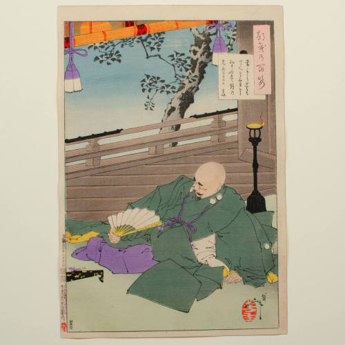 One Hundred Aspects of the Moon: Maeda Gen'i viewing the Moon from his Castle