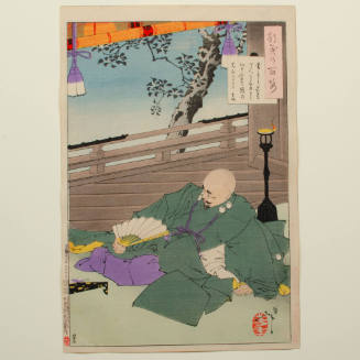 One Hundred Aspects of the Moon: Maeda Gen'i viewing the Moon from his Castle