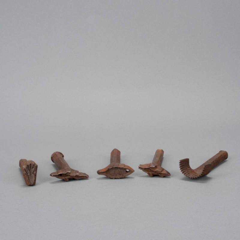 Set of five iron stamps