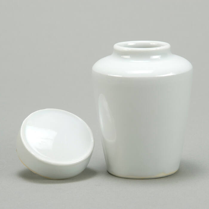 White porcelain jar with lid