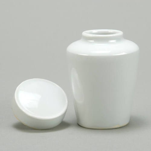White porcelain jar with lid