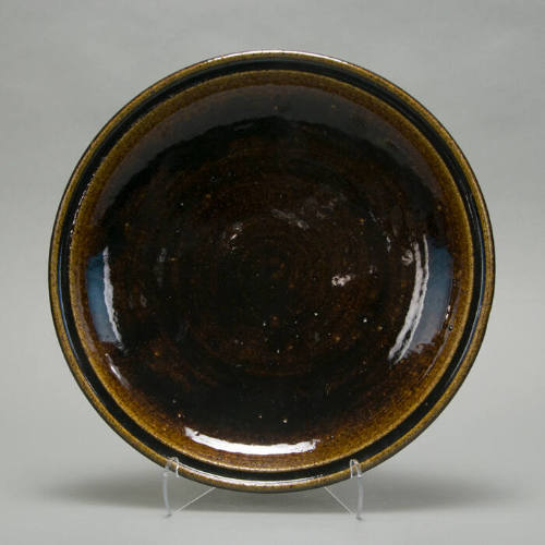 Large, stoneware, brown bowl
