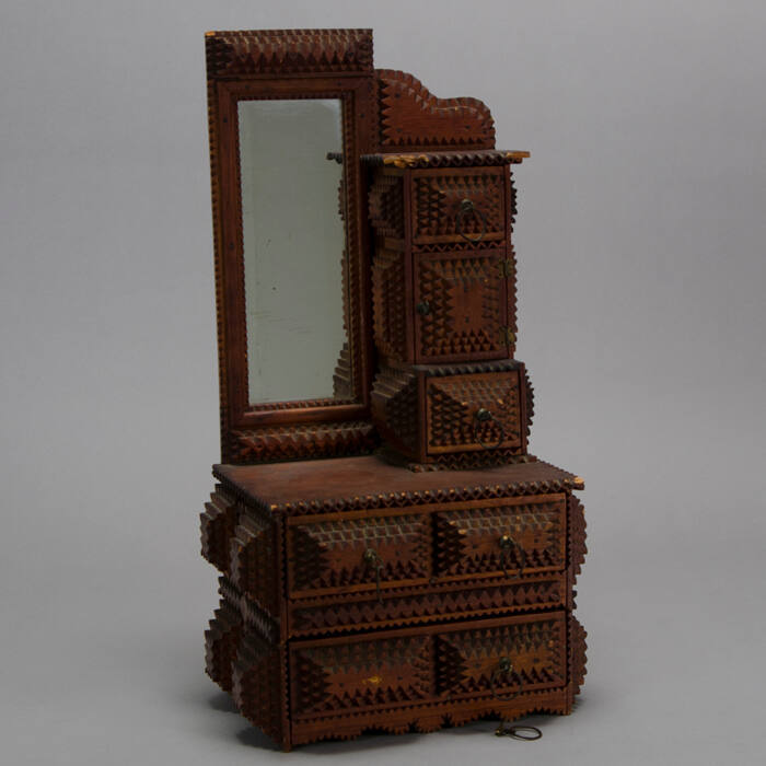 Tramp art cabinet