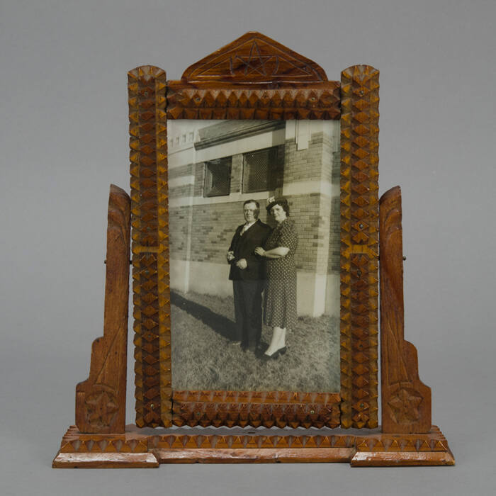 Tramp art frame