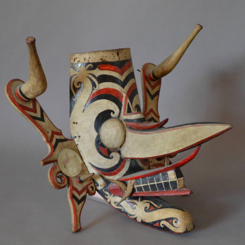 Hudoq (mask) in the form of a hornbill and dragon