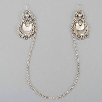 Earrings, crescent filigree earrings