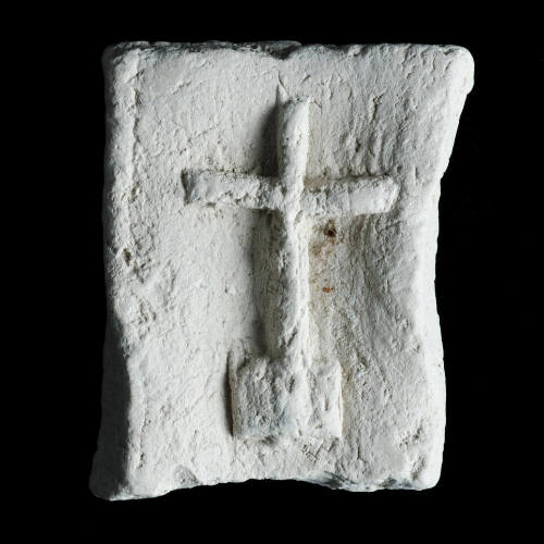 Sacred clay tablet with simple cross