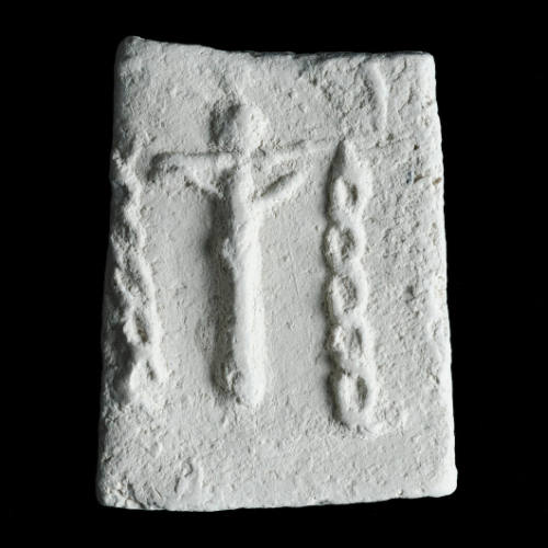 Sacred clay tablet with crucifix