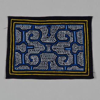 Geometric embroidered textile