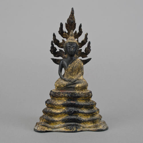 Phra Nak Prok Buddha (Buddha protected by the nine-headed King of Nagas) in Bhumisparsha mudra