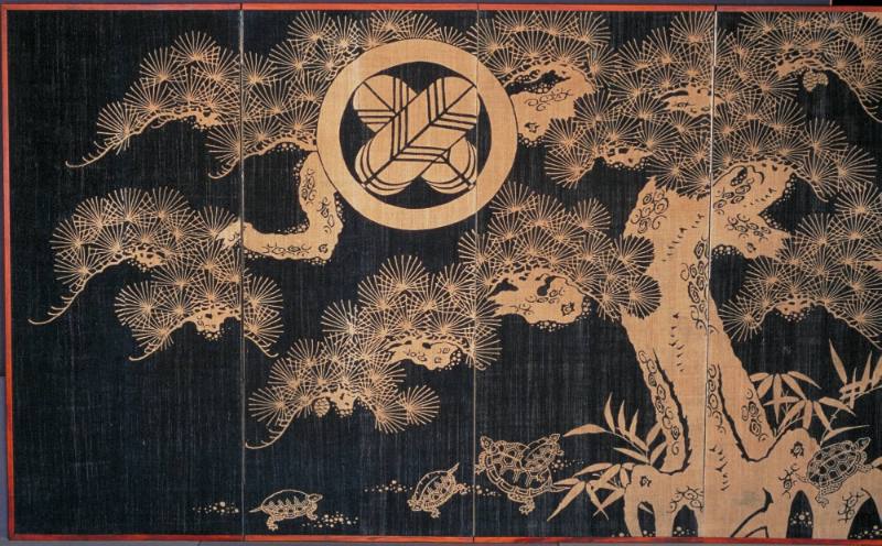 Folding Screen, Mounted Noren
