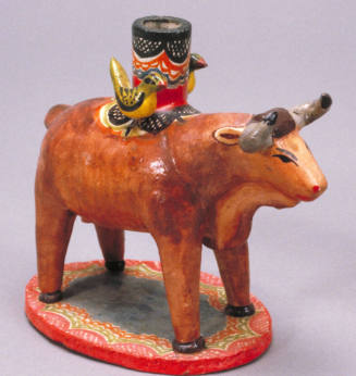 Candle Holder, Brown Bull