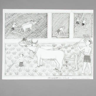Man plowing rice field (Membajak Sawah)