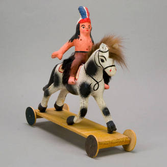 Pull-toy, rider on horse