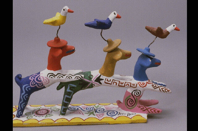 Ceramic Dancing Dog Trio