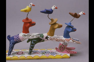 Ceramic Dancing Dog Trio