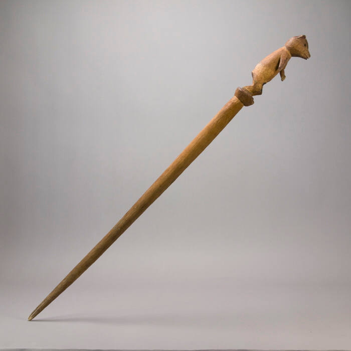 Staff, bear figure