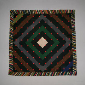 Log Cabin/Barn Raising with Joseph's Coat Border Quilt Top